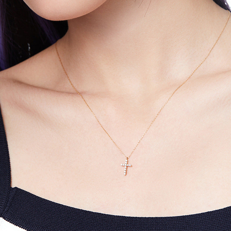 JUSSAN Pave Pendant Sterling Silver Necklace