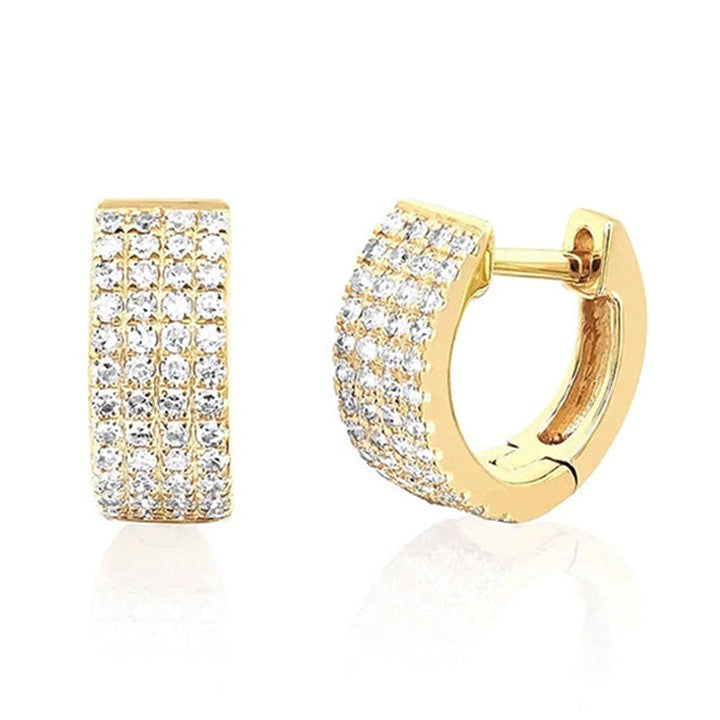 JUSSAN Star Pave Hoop Sterling Silver Earrings