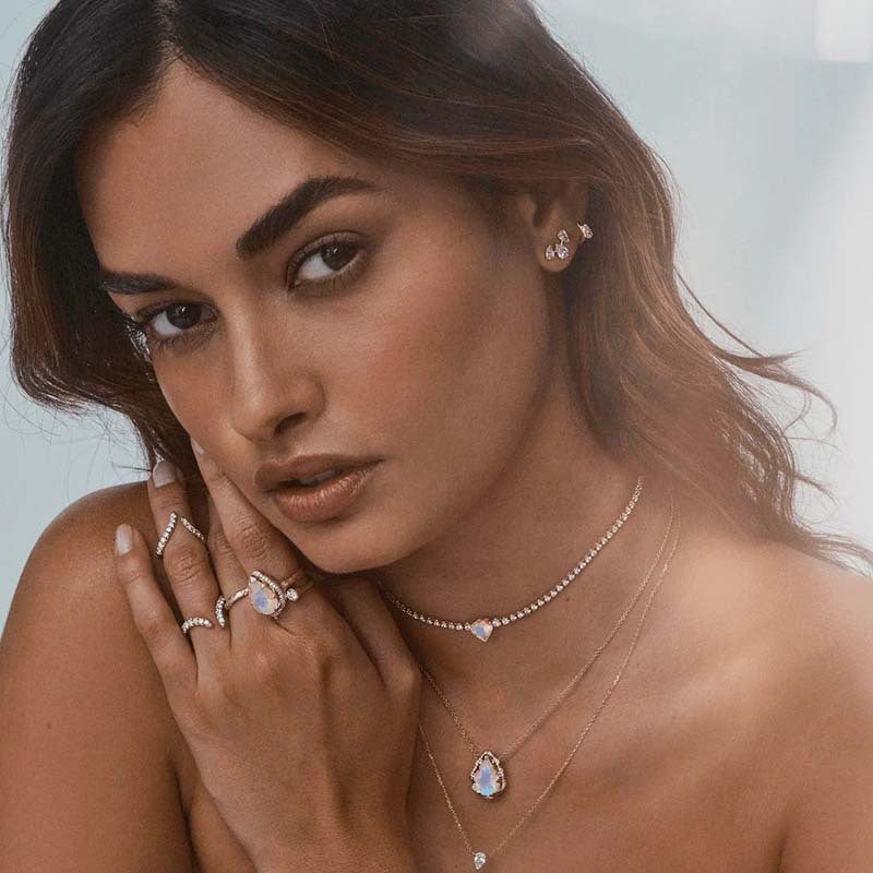 JUSSAN Teardrop Pave Luxe Sterling Silver Earrings