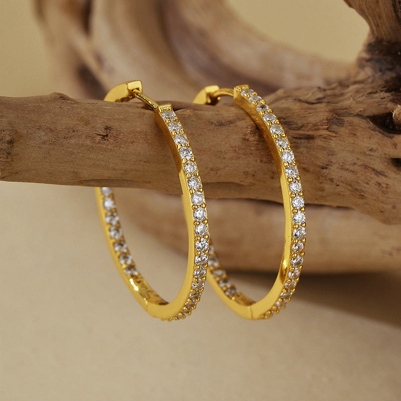 JUSSAN Pave Ear Cuff Sterling Silver Earrings