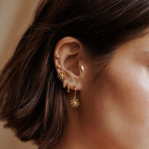 JUSSAN Floral Minimal Sterling Silver Earrings