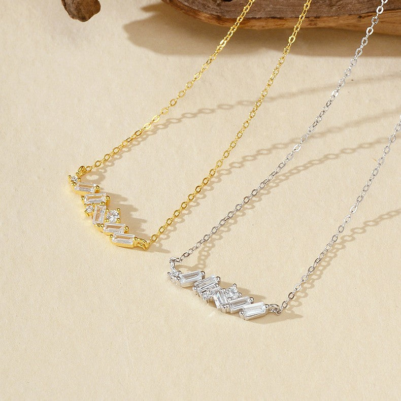 JUSSAN Pave Pendant Sterling Silver Necklace