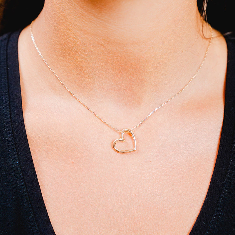 JUSSAN Heart Pendant Sterling Silver Necklace