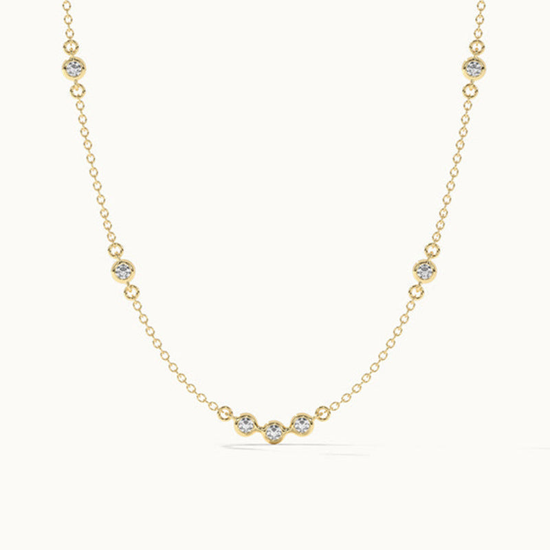 JUSSAN Pave Minimal Luxe Sterling Silver Necklace