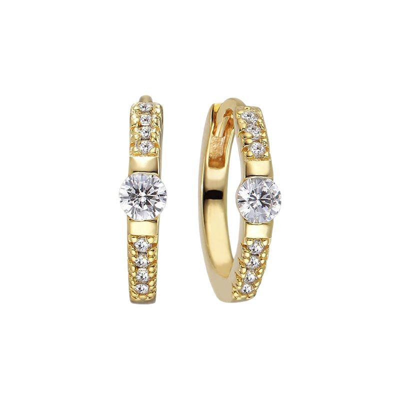 JUSSAN Pave Ear Cuff Sterling Silver Earrings