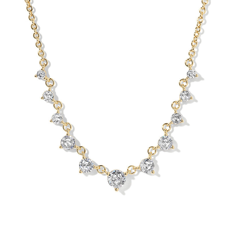 JUSSAN Pave Pendant Minimal Sterling Silver Necklace