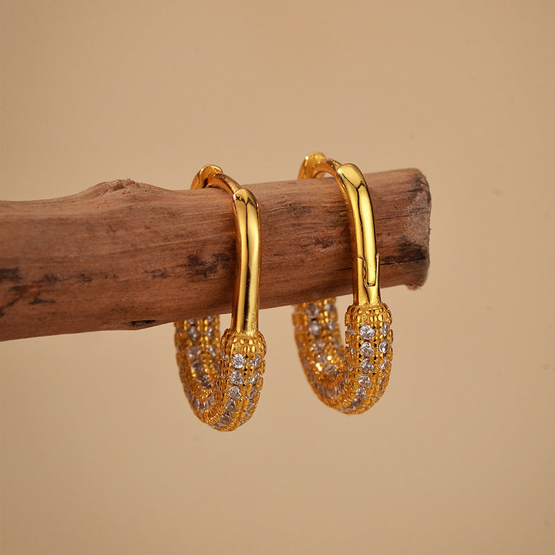 JUSSAN Pave Ear Cuff Sterling Silver Earrings