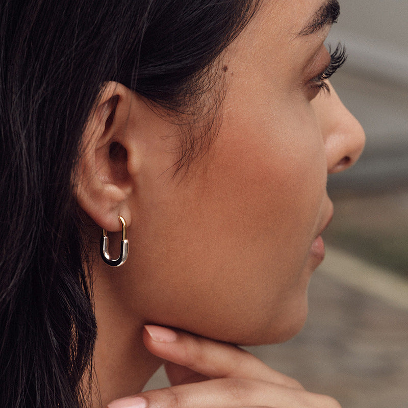 JUSSAN Geometric Minimal Sterling Silver Earrings