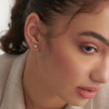 JUSSAN Pave Minimal Luxe Sterling Silver Earrings