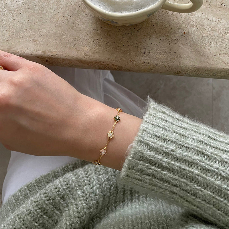 JUSSAN Floral Sterling Silver Bracelet