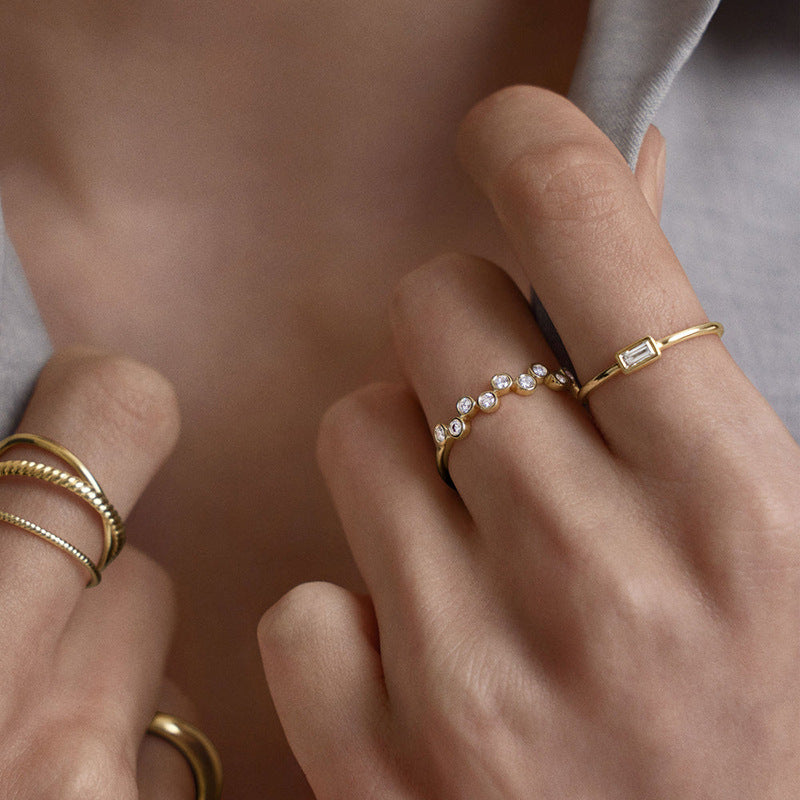 JUSSAN Starlight Pave Sterling Silver Ring
