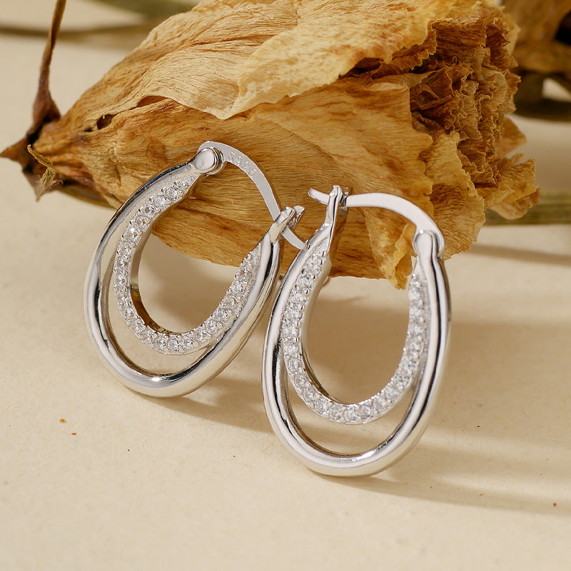 JUSSAN Layered Starlight Sterling Silver Earrings