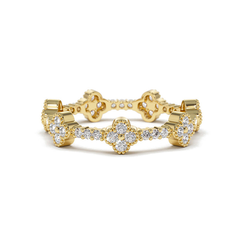 JUSSAN Clover Pave Luxe Sterling Silver Ring