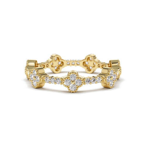 JUSSAN Clover Pave Luxe Sterling Silver Ring