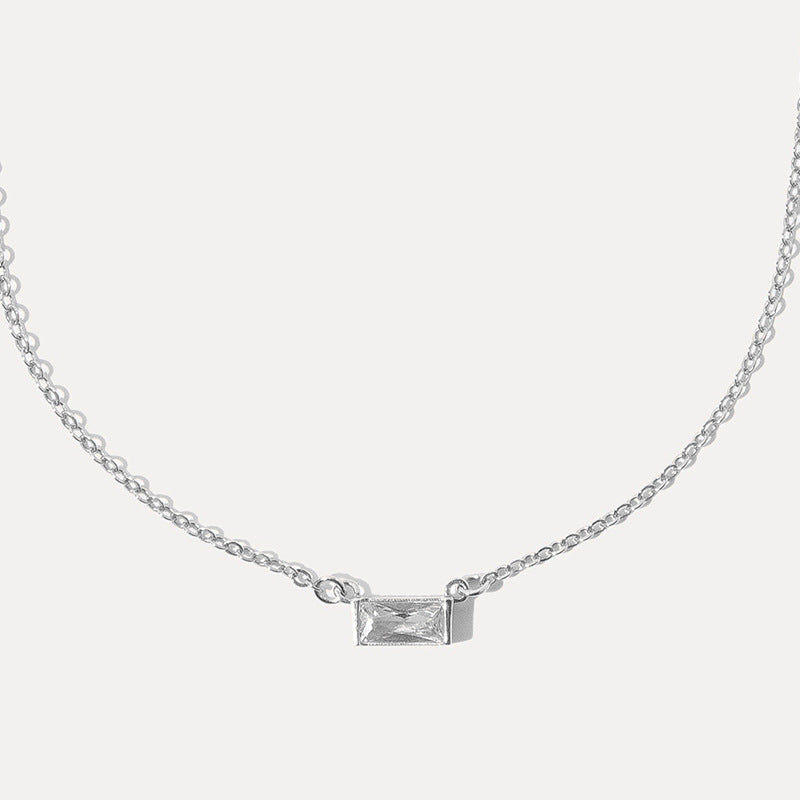 JUSSAN Pave Minimal Luxe Sterling Silver Necklace