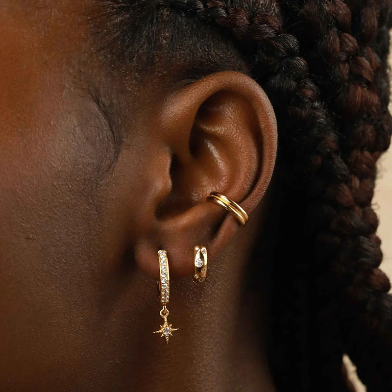 JUSSAN Star Pave Luxe Sterling Silver Earrings