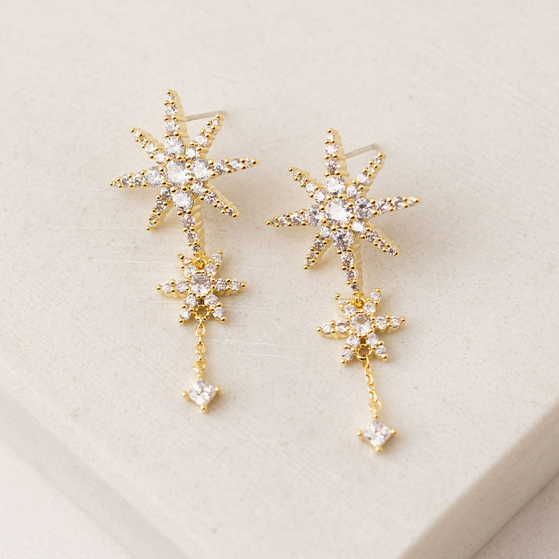 JUSSAN Star Pave Luxe Sterling Silver Earrings