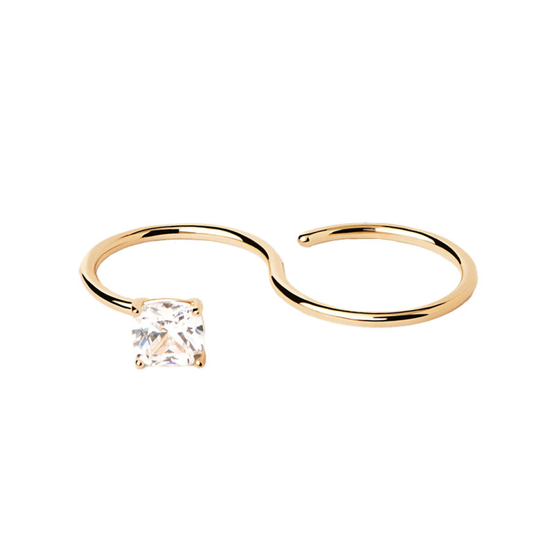 JUSSAN Pave Minimal Luxe Sterling Silver Ring