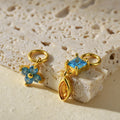 JUSSAN Star Clover Moon Silver Earrings