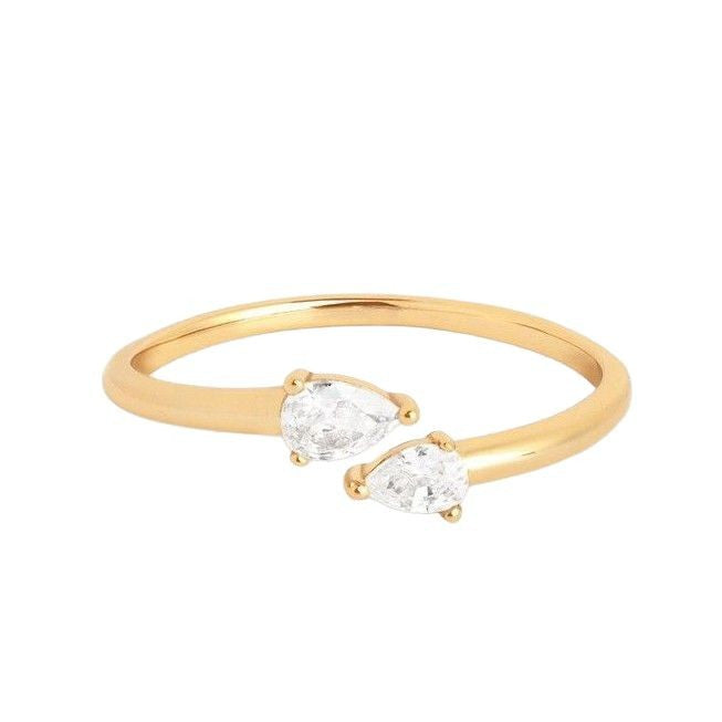 JUSSAN Starlight Teardrop Sterling Silver Ring