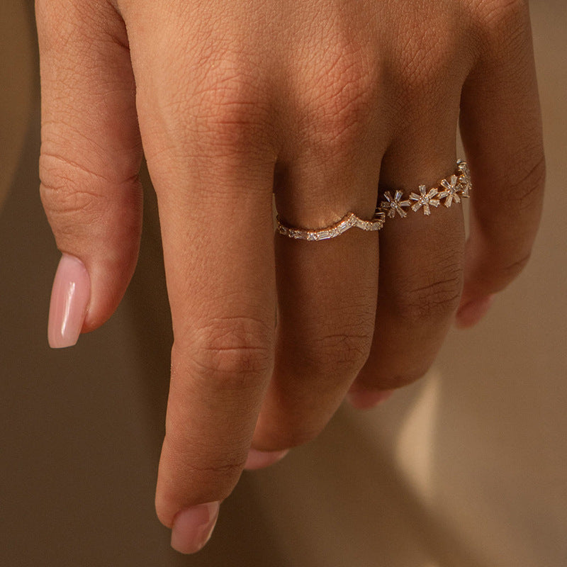 JUSSAN Pave Sterling Silver Ring