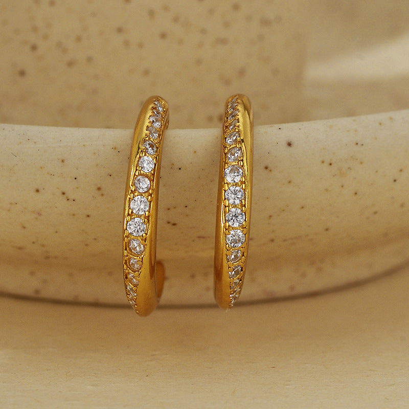 JUSSAN Pave Sterling Silver Earrings