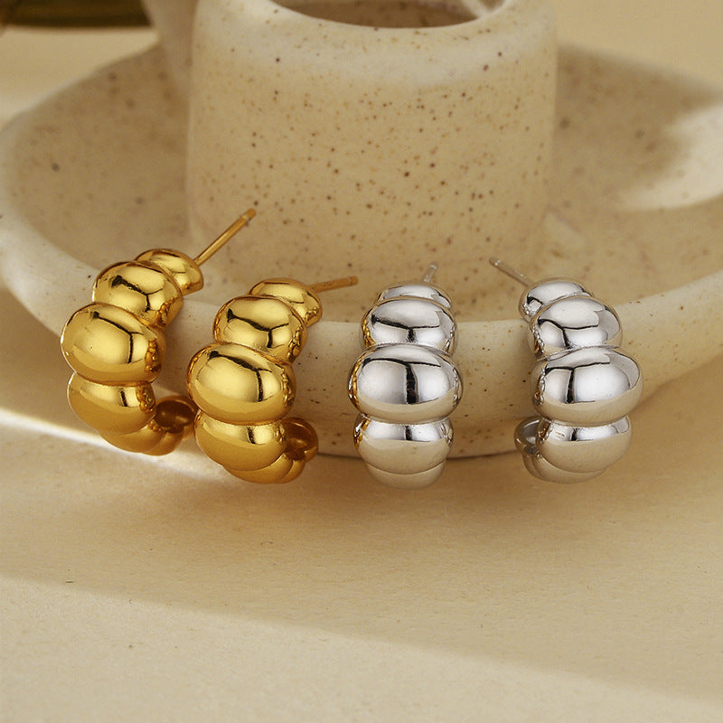 JUSSAN Geometric Minimal Sterling Silver Earrings