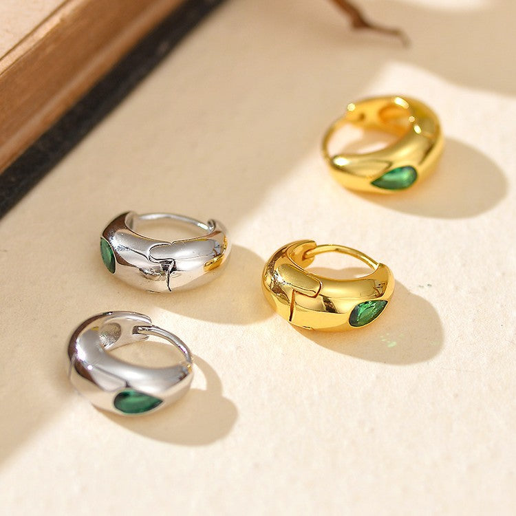 JUSSAN Teardrop Pave Sterling Silver Earrings