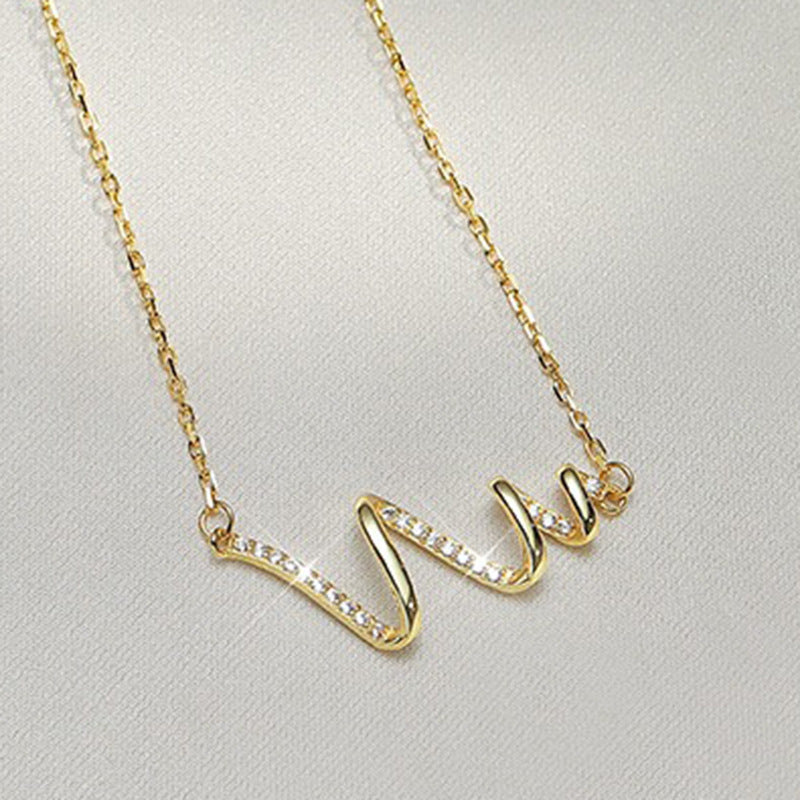 JUSSAN Geometric Pave Minimal Sterling Silver Necklace