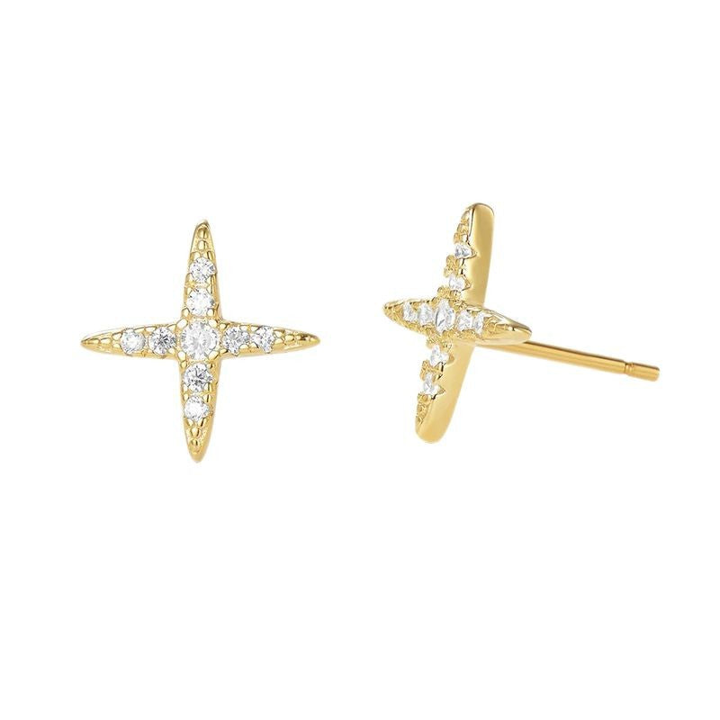 JUSSAN Star Minimal Luxe Sterling Silver Earrings