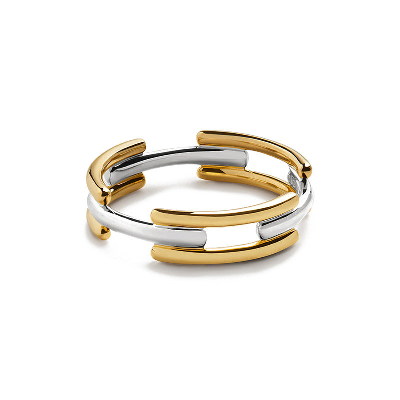 JUSSAN Crossline Hoop Sterling Silver Ring