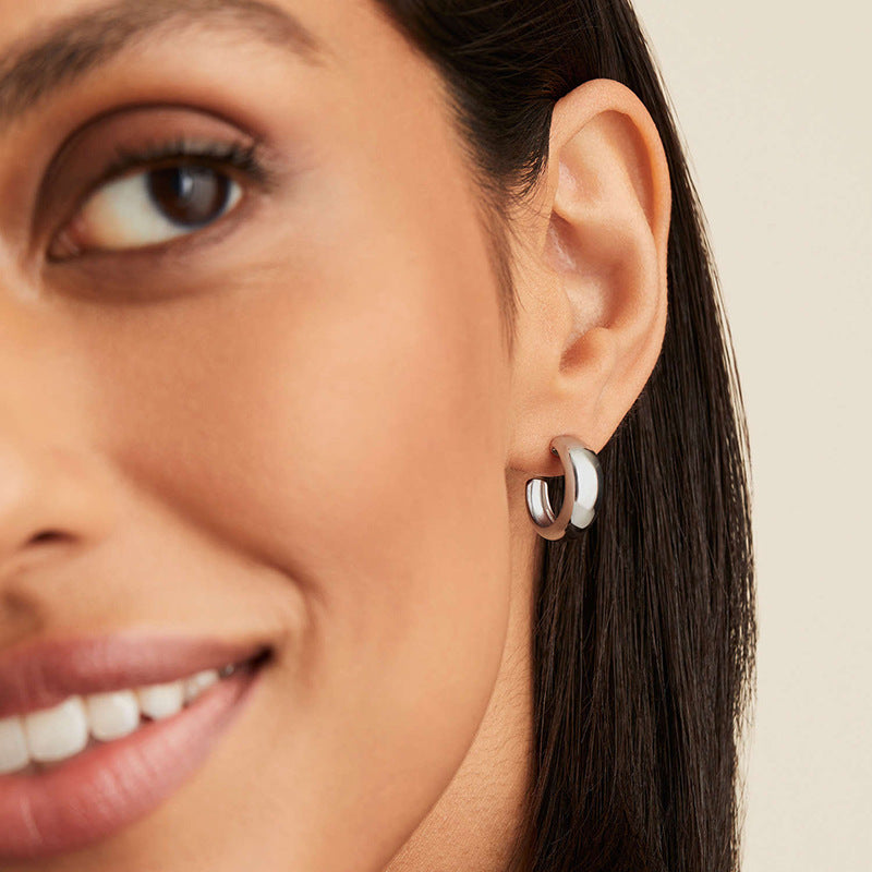 JUSSAN Hoop Minimal Sterling Silver Earrings