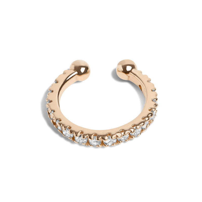 JUSSAN Pave Ear Cuff Luxe Sterling Silver Earrings