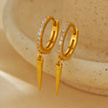 JUSSAN Pave Hoop Sterling Silver Earrings