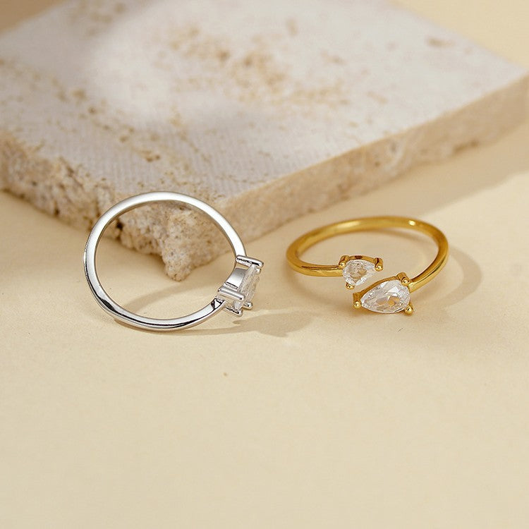 JUSSAN Starlight Teardrop Sterling Silver Ring