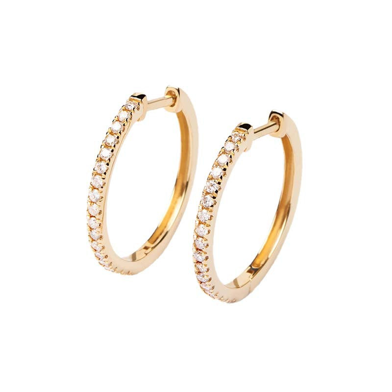 JUSSAN Pave Minimal Luxe Sterling Silver Earrings