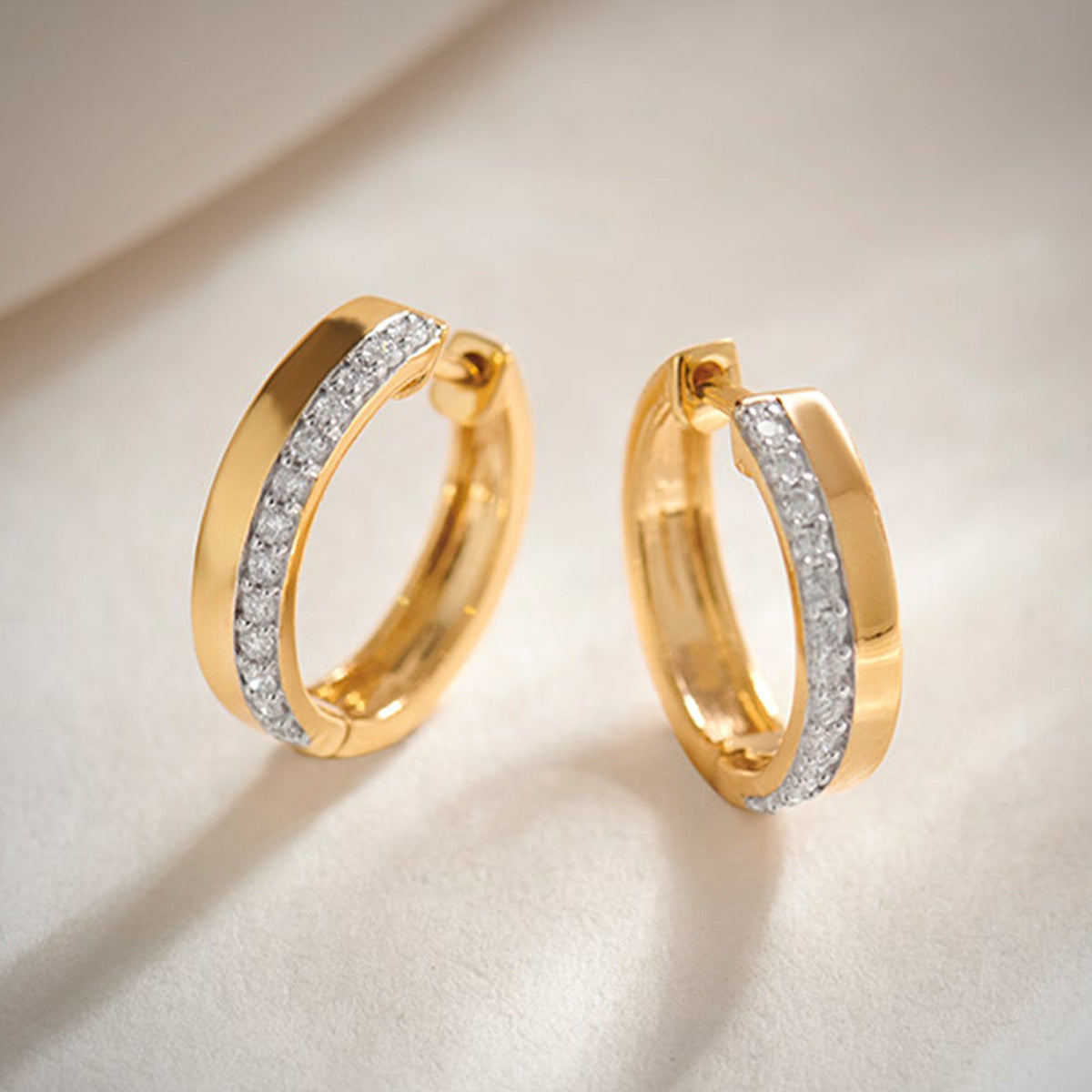 JUSSAN Pave Minimal Luxe Sterling Silver Earrings