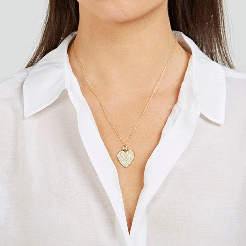 JUSSAN Heart Pave Luxe Sterling Silver Necklace