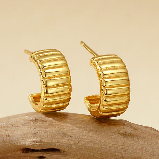 JUSSAN Hoop Minimal Luxe Sterling Silver Earrings