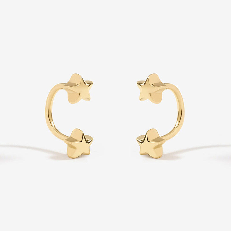 JUSSAN Star Minimal Luxe Sterling Silver Earrings