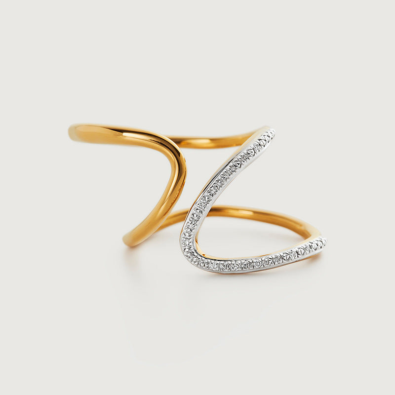 JUSSAN Crossline Geometric Sterling Silver Ring