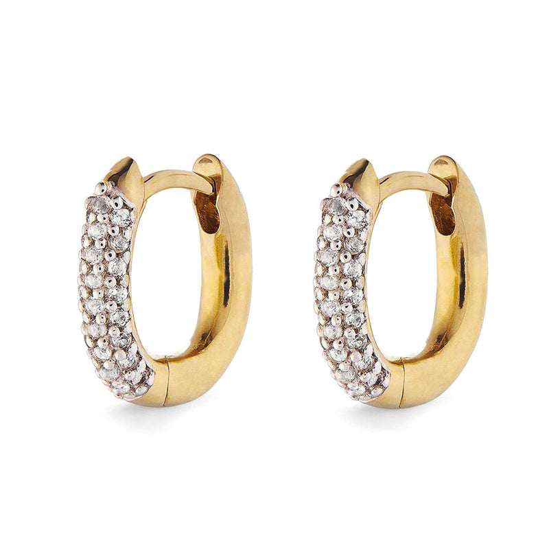 JUSSAN Pave Hoop Luxe Sterling Silver Earrings