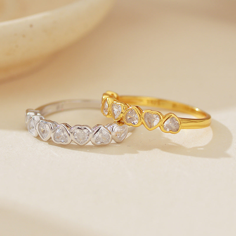 JUSSAN Starlight Heart Sterling Silver Ring