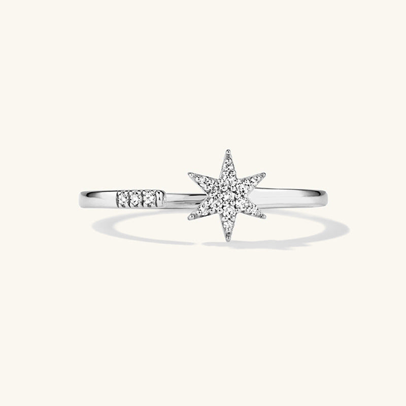 JUSSAN Starlight Pave Sterling Silver Ring