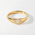 JUSSAN Heart Pave Minimal Sterling Silver Ring
