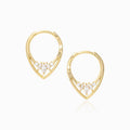 JUSSAN Teardrop Pave Minimal Sterling Silver Earrings