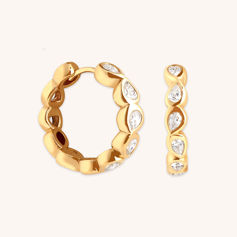JUSSAN Pave Minimal Luxe Sterling Silver Earrings