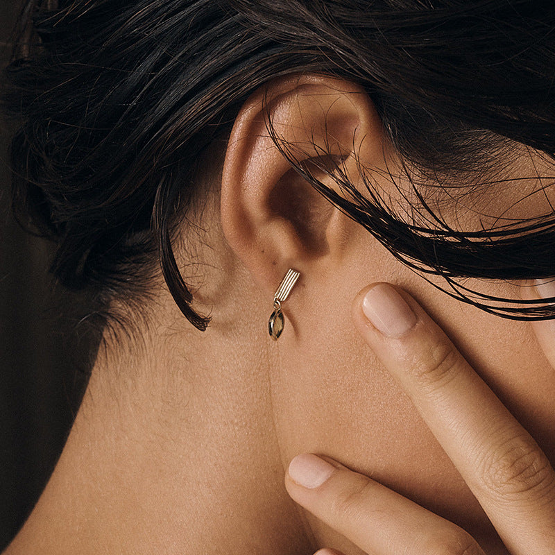 JUSSAN Teardrop Pave Pendant Sterling Silver Earrings