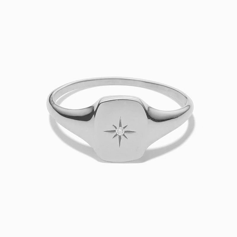 JUSSAN Star Pave Luxe Sterling Silver Ring