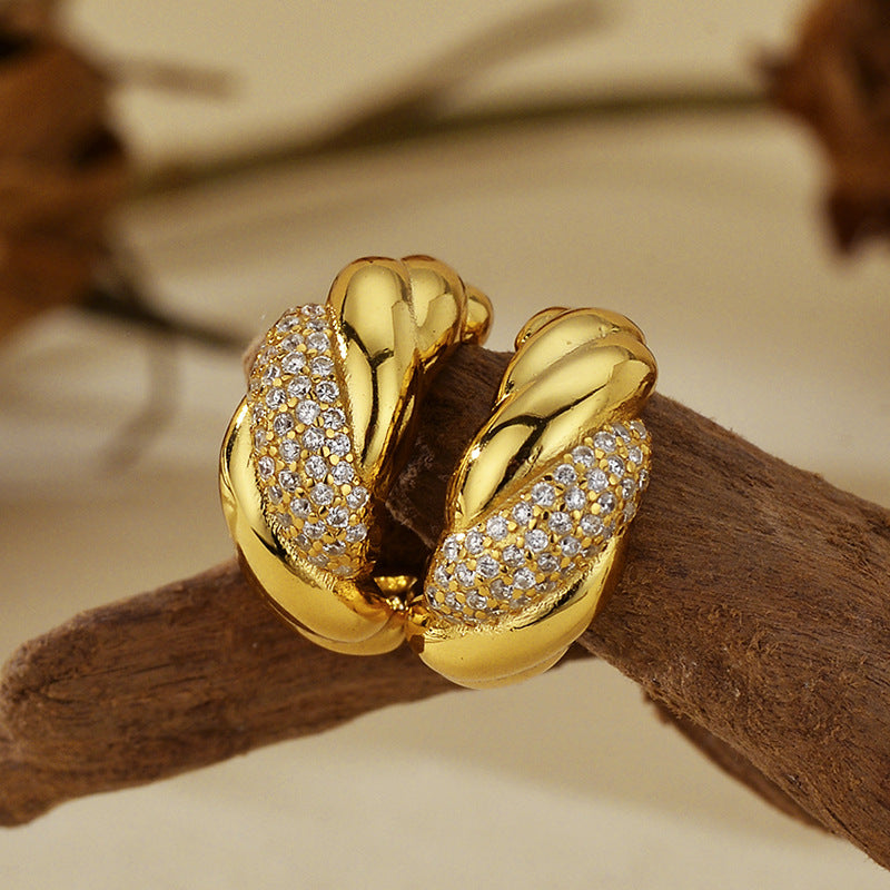 JUSSAN Pave Luxe Sterling Silver Earrings